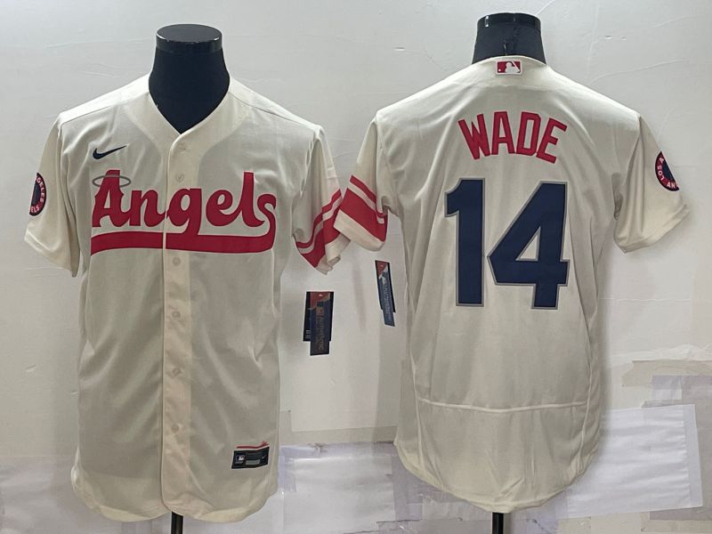 Men Los Angeles Angels 14 Wade Cream City Edition Elite Nike 2022 MLB Jersey